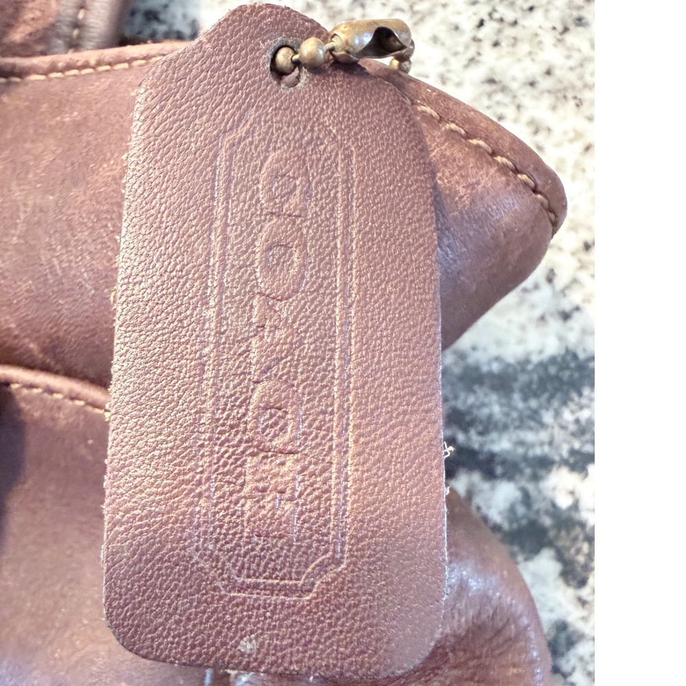 Vintage Coach Mahogany Brown Leather Tote Bag USA Made 9303 Zip Top Handbag - Picture 5 of 16